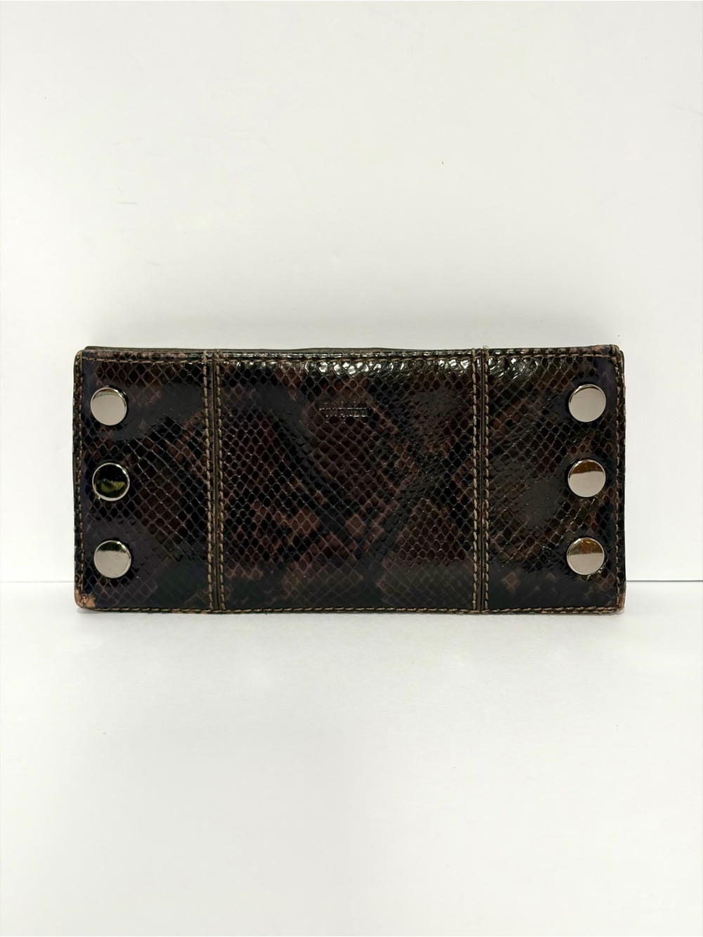 Hammitt 110 North Wallet In Olivine Snake 🐍 With Gunmetal Hardware GUC!!!